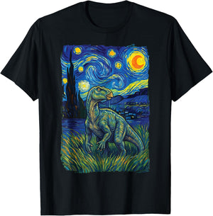 Iguanodon Starry Night T-Shirt - T-Shirt | Black