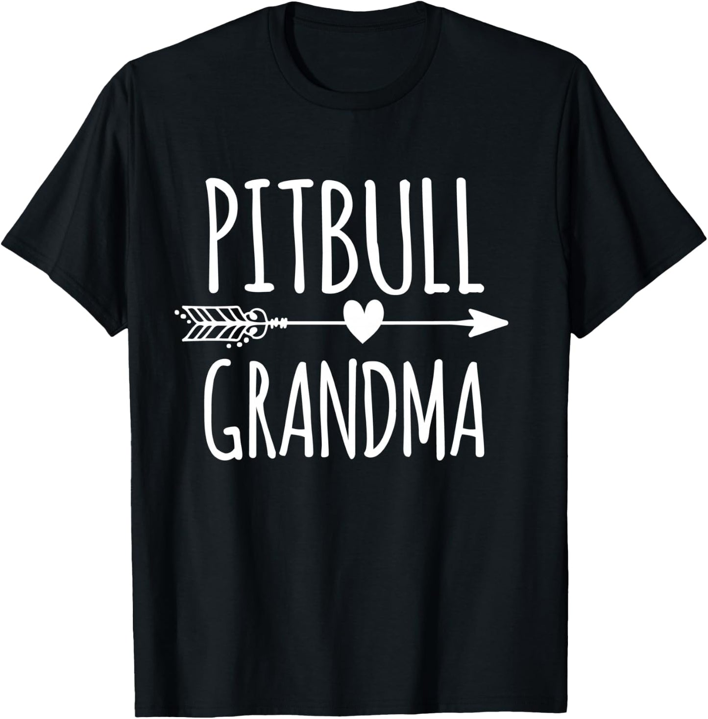 Pitbull Grandma Cute Pittie Lover Nana Pit Bull Grandmother T-Shirt - T-Shirt | Black