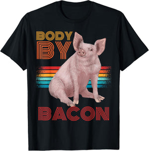 Body By Bacon Low Carb Diet Ketosis Ketogenic Diet T-Shirt - T-Shirt | Black