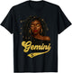 Gemini Girl Birthday Black Queen Loc'd Woman Zodiac T-Shirt - T-Shirt | Black