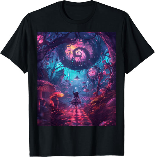 Alice in Wonderland , Black, S T-Shirt - T-Shirt | Black