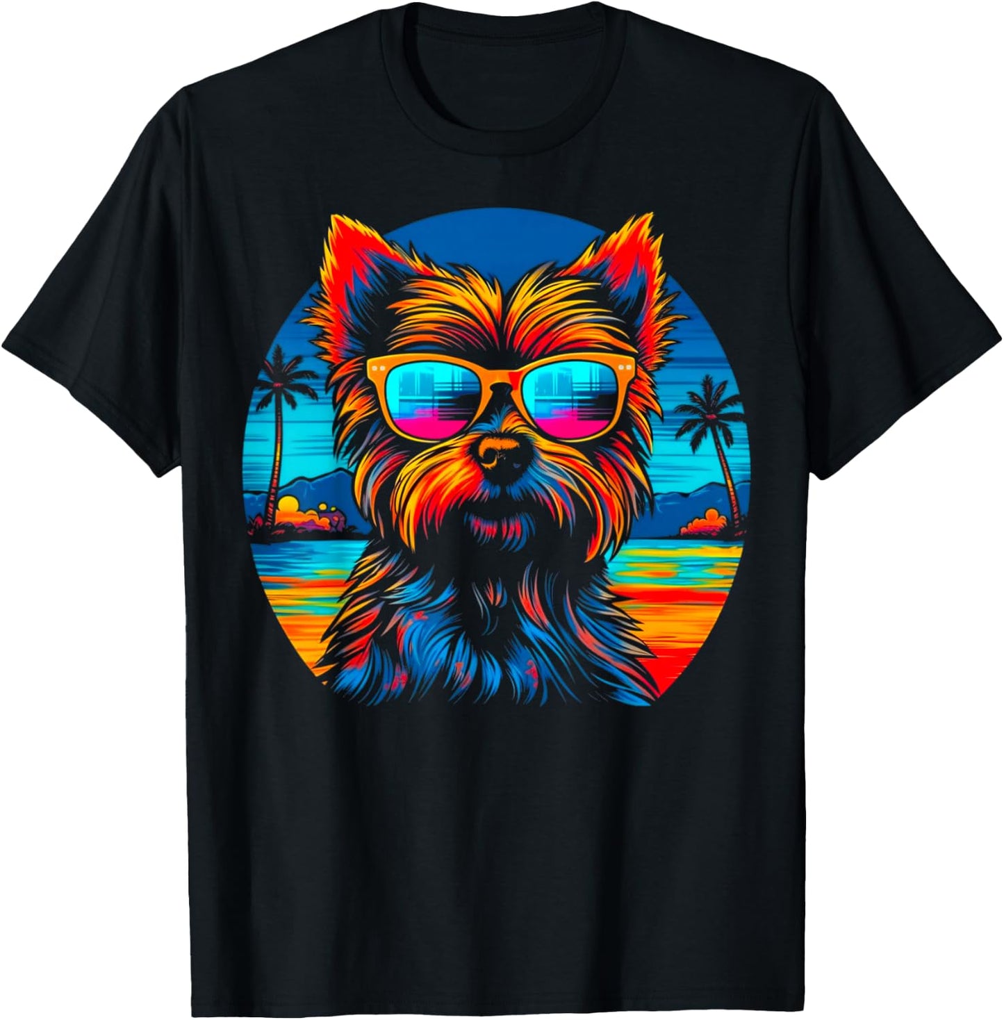 Yorkie Dog Yorkshire Terrier Summer Party T-Shirt - T-Shirt | Black
