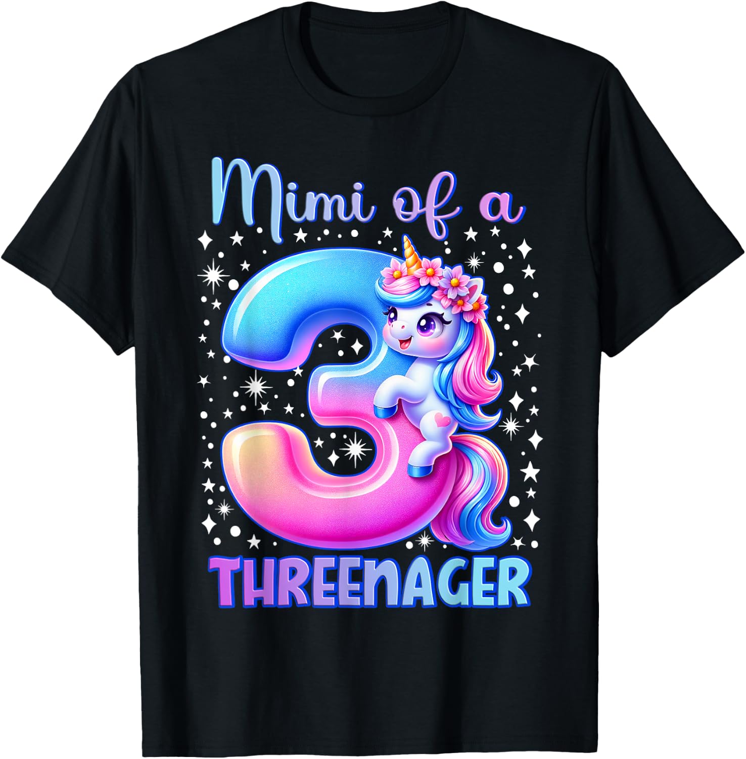 Mimi Of A Threenager T-Shirt - T-Shirt | Black