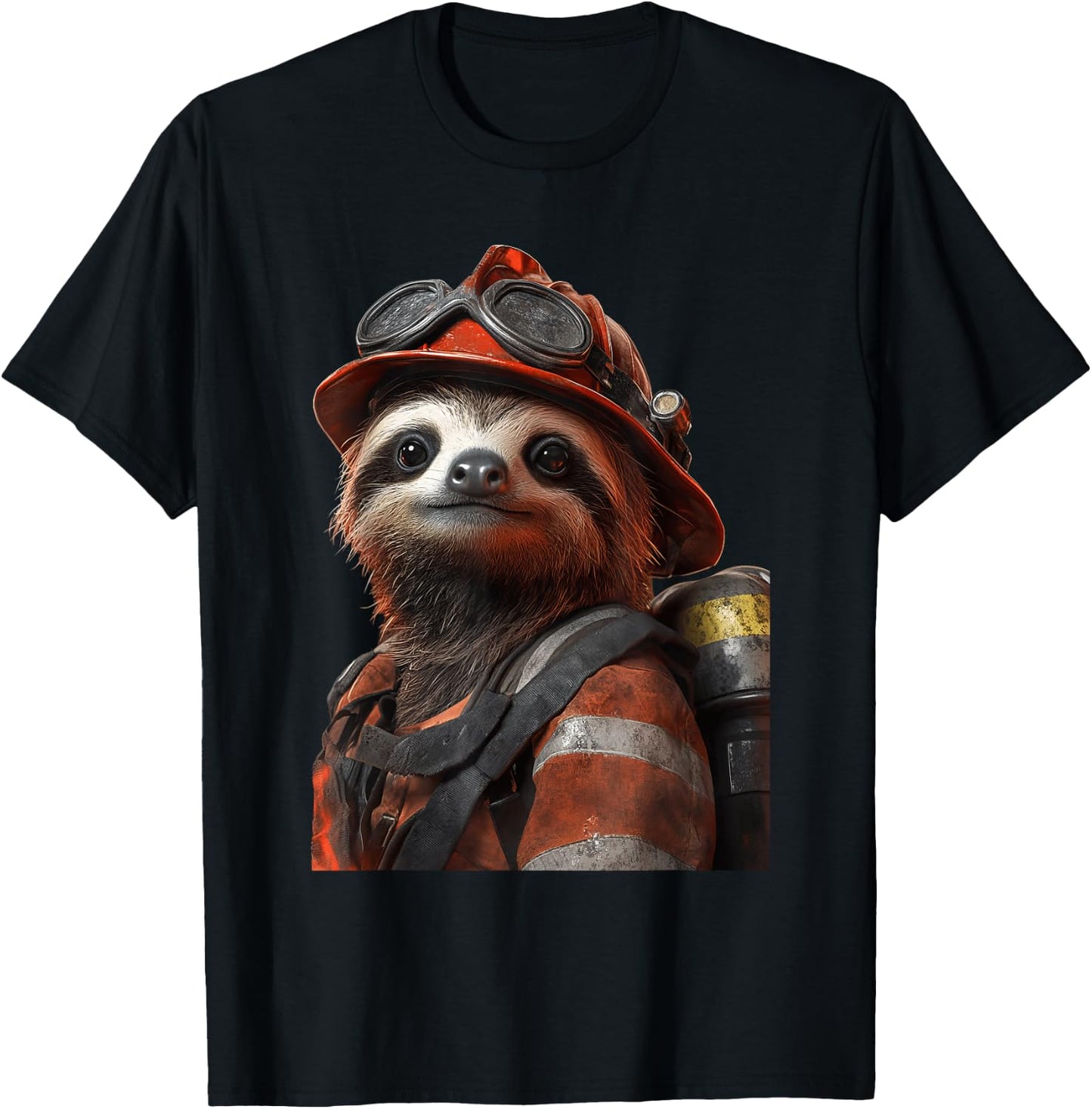 Sloth Firefighter T-Shirt - T-Shirt | Black