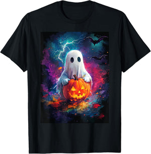 Halloween Girls Design Boys Ghost Pumpkin Kids Halloween T-Shirt - T-Shirt | Black