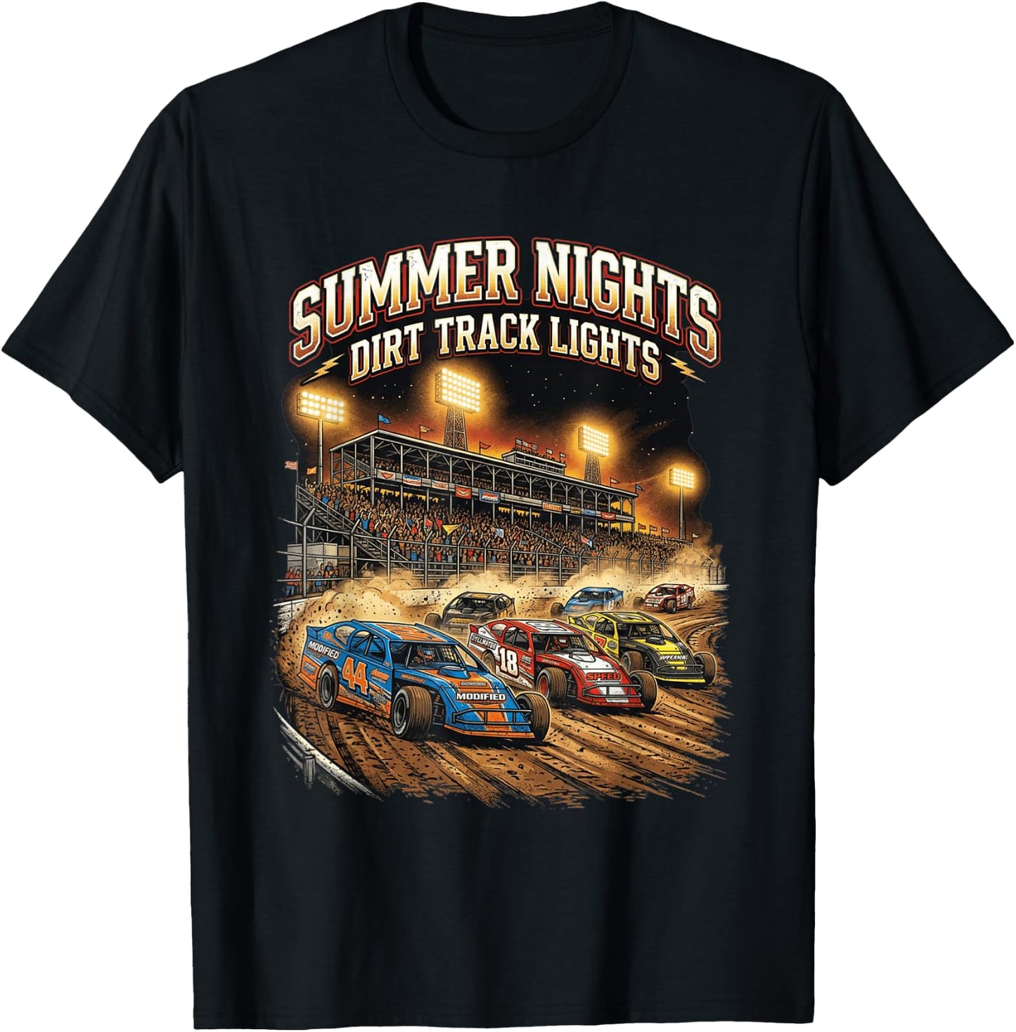 Dirt Track Racing Modifieds Race Cars Stock Car Race Track T-Shirt - T-Shirt | Black