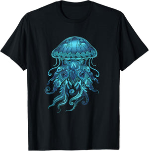 Mandala Jellyfish T-Shirt - T-Shirt | Black