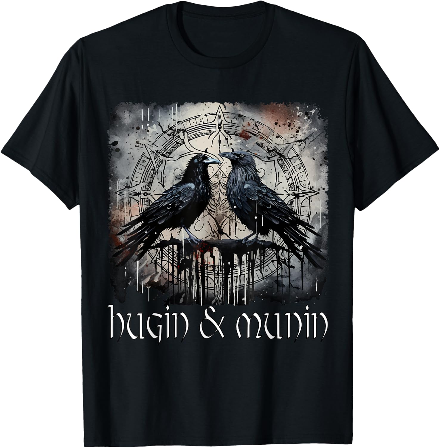 Hugin & Munin die Raben Odins Wikinger Nordische Mythologie T-Shirt - T-Shirt | Black