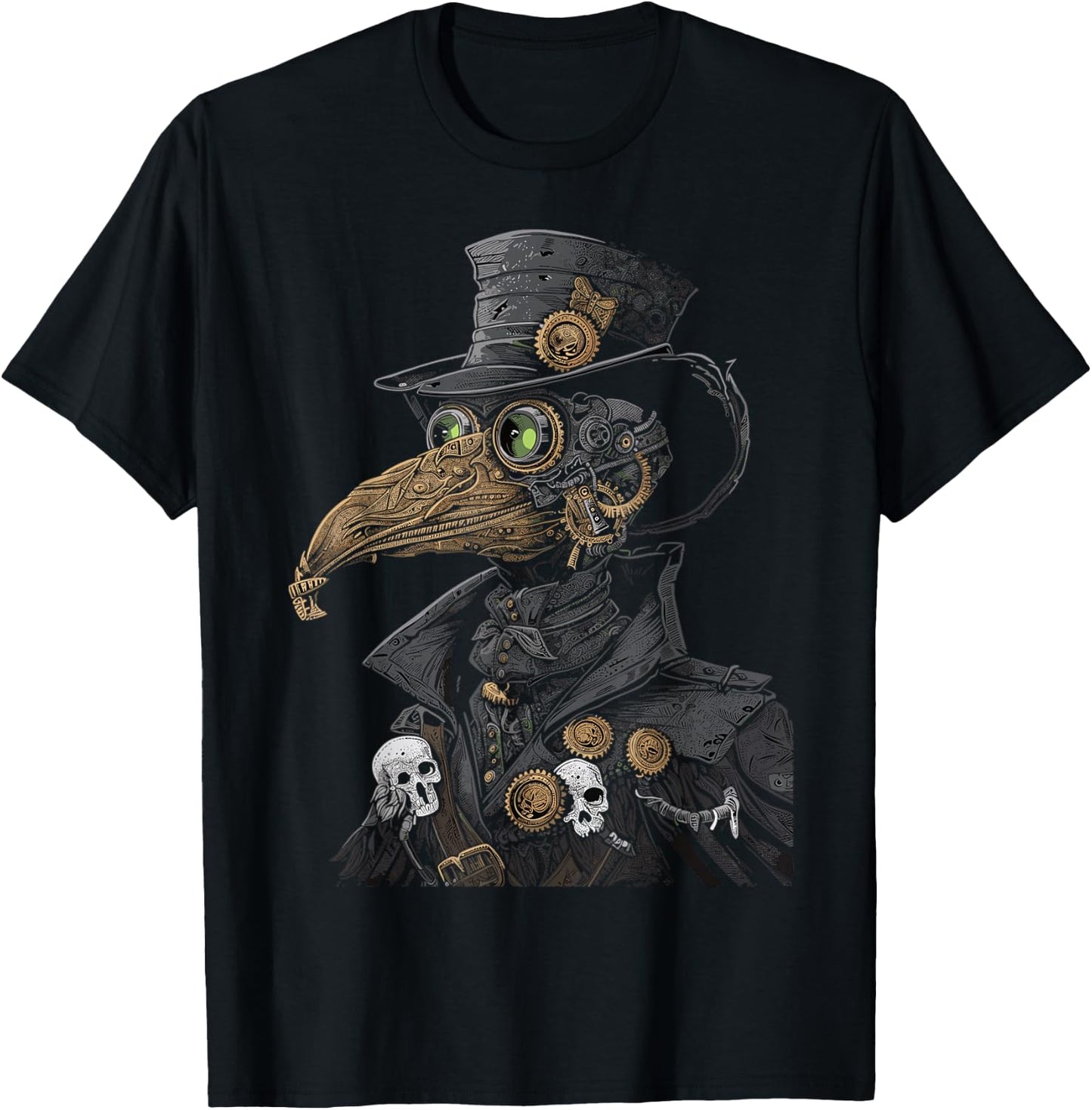 Mechanical Doctor Steampunk Pestilence Plague Doctor , Black, S T-Shirt - T-Shirt | Black