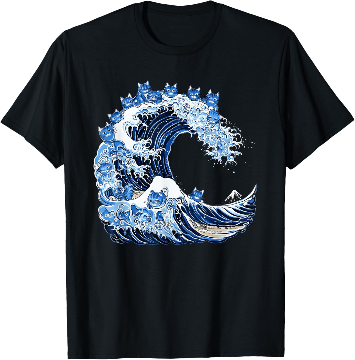 Cute Wave of Blue Cats for Kamala T-Shirt - T-Shirt | Black