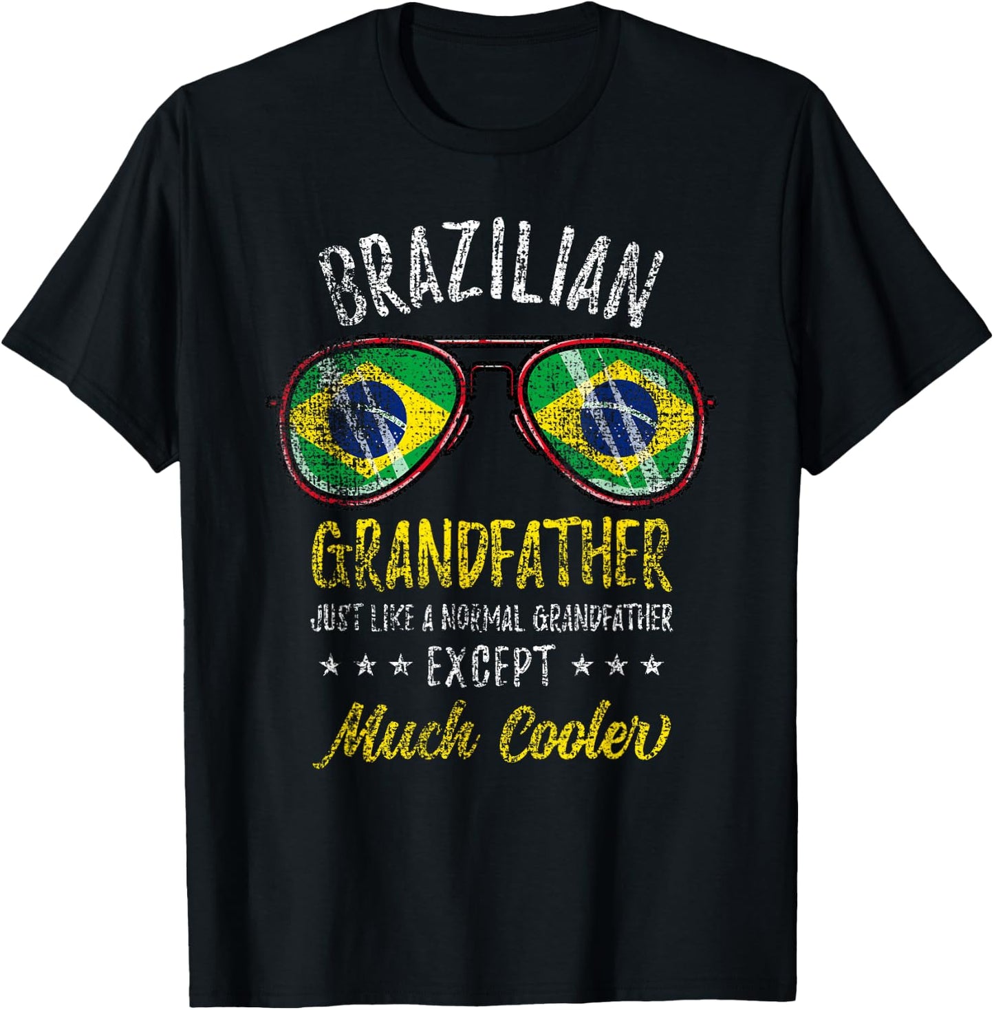 Brazilian Grandfather Sunglasses Brazilian Family Vintage T-Shirt - T-Shirt | Black
