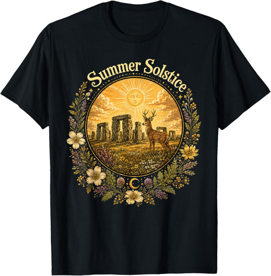 Summer Solstice Litha Midsummer Abundance & Growth Pagan T-Shirt - T-Shirt | Black