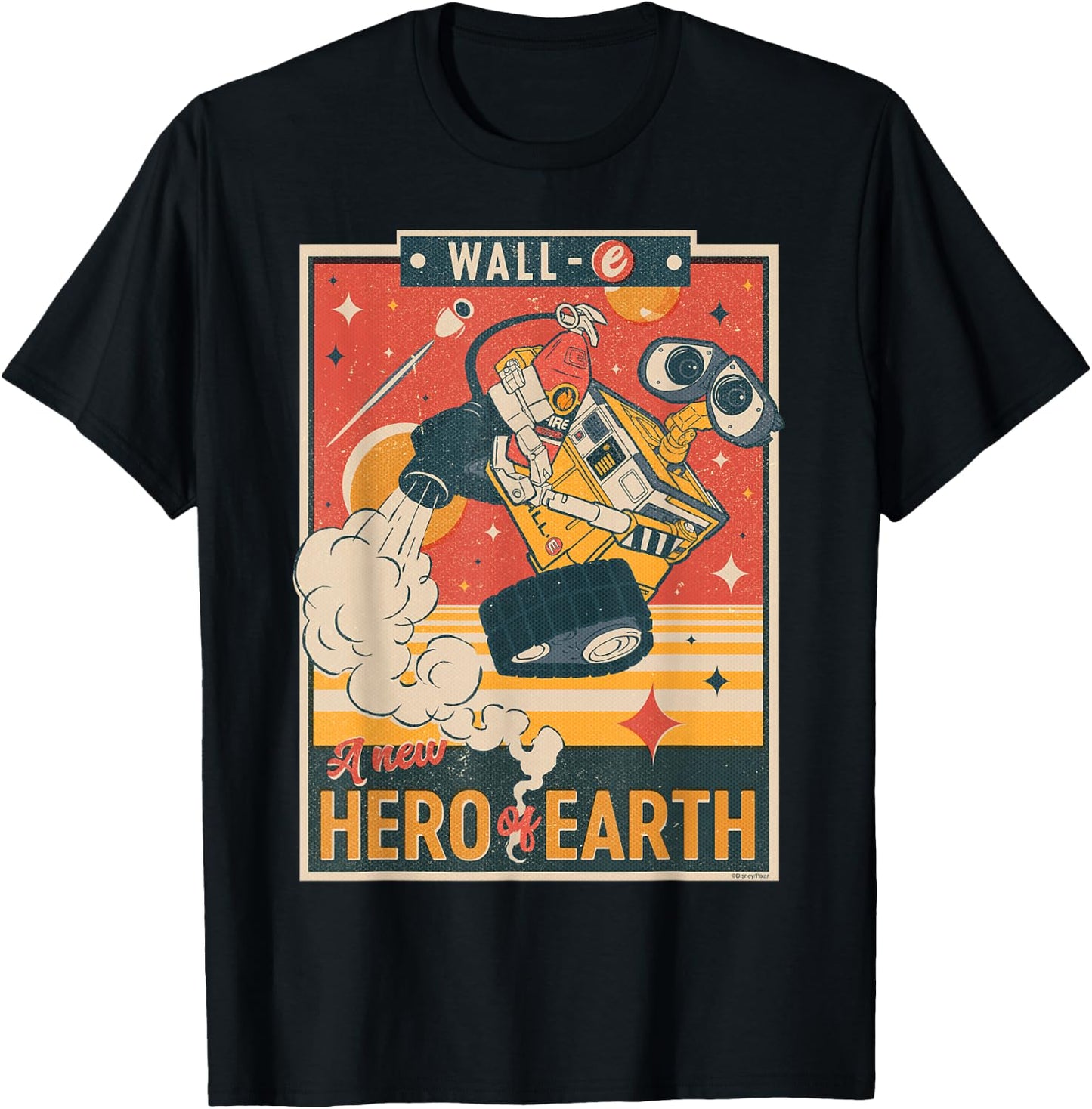Disney and Pixar's Wall-E A New Hero of Earth , black T-Shirt - T-Shirt | Black