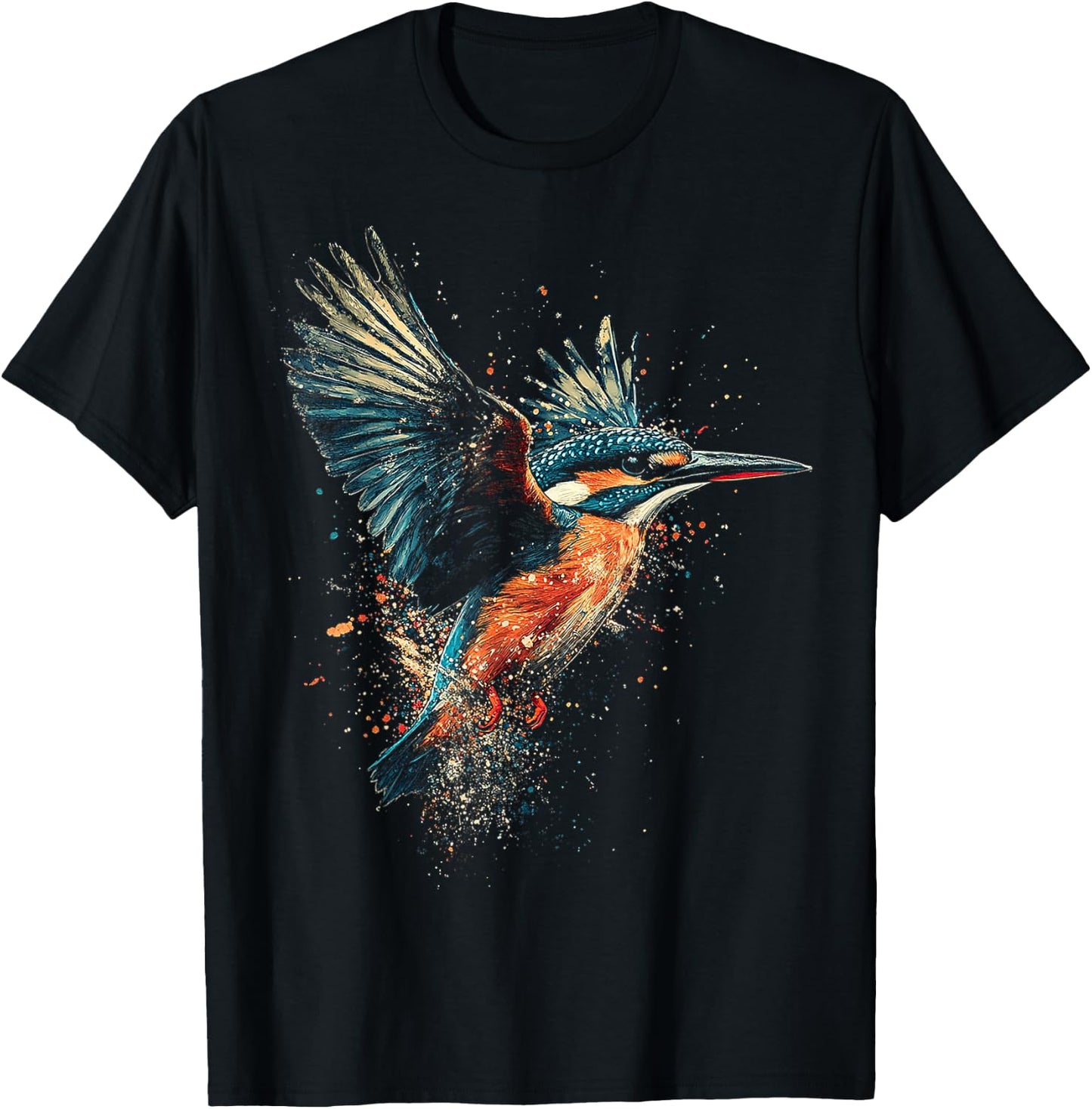 Eisvogel Grafik Tier Illustration Eisvogel T-Shirt - T-Shirt | Black