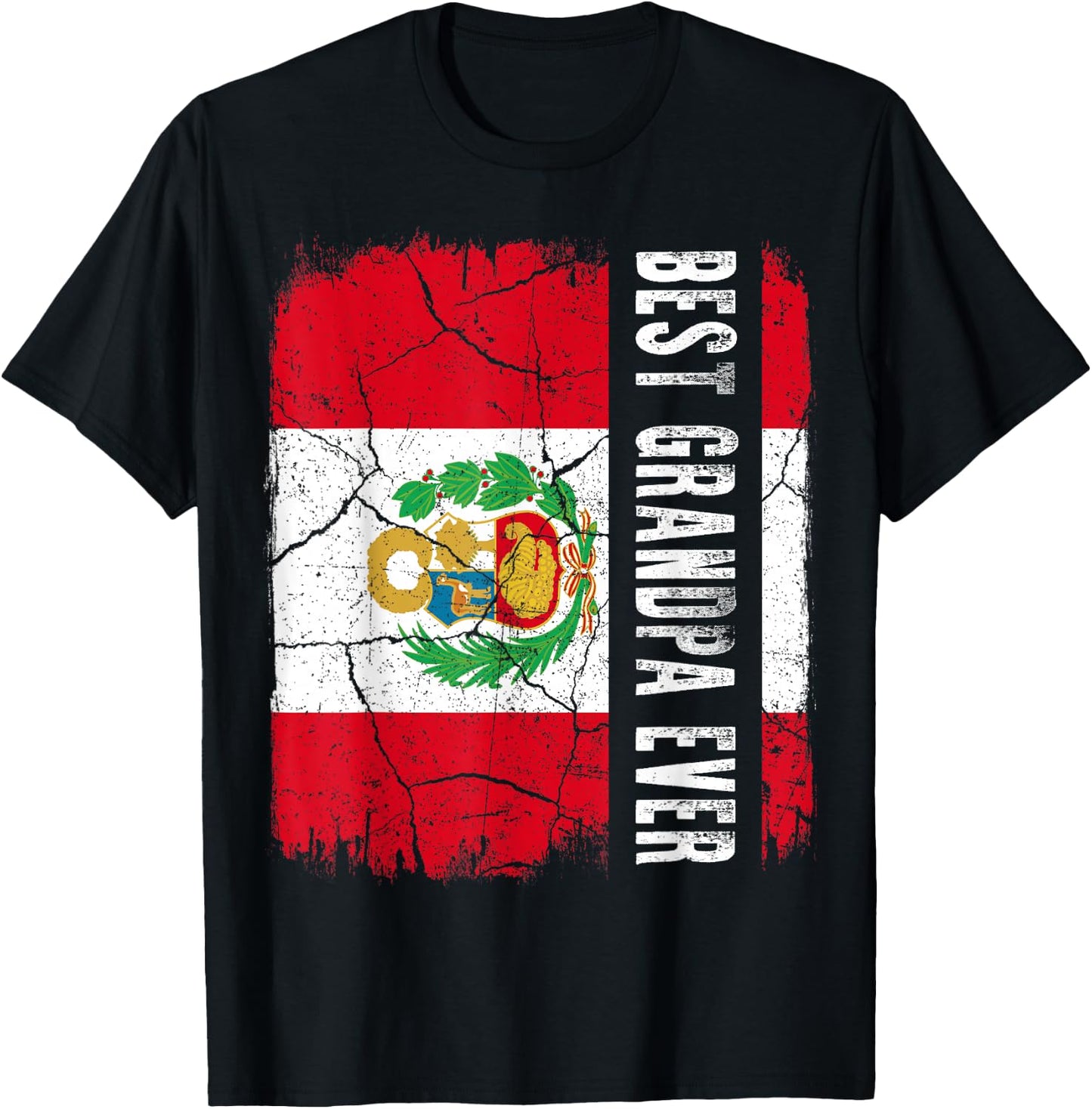 Best Peruvian Grandpa Ever Peru Grandpa Father's Day Gift T-Shirt - T-Shirt | Black