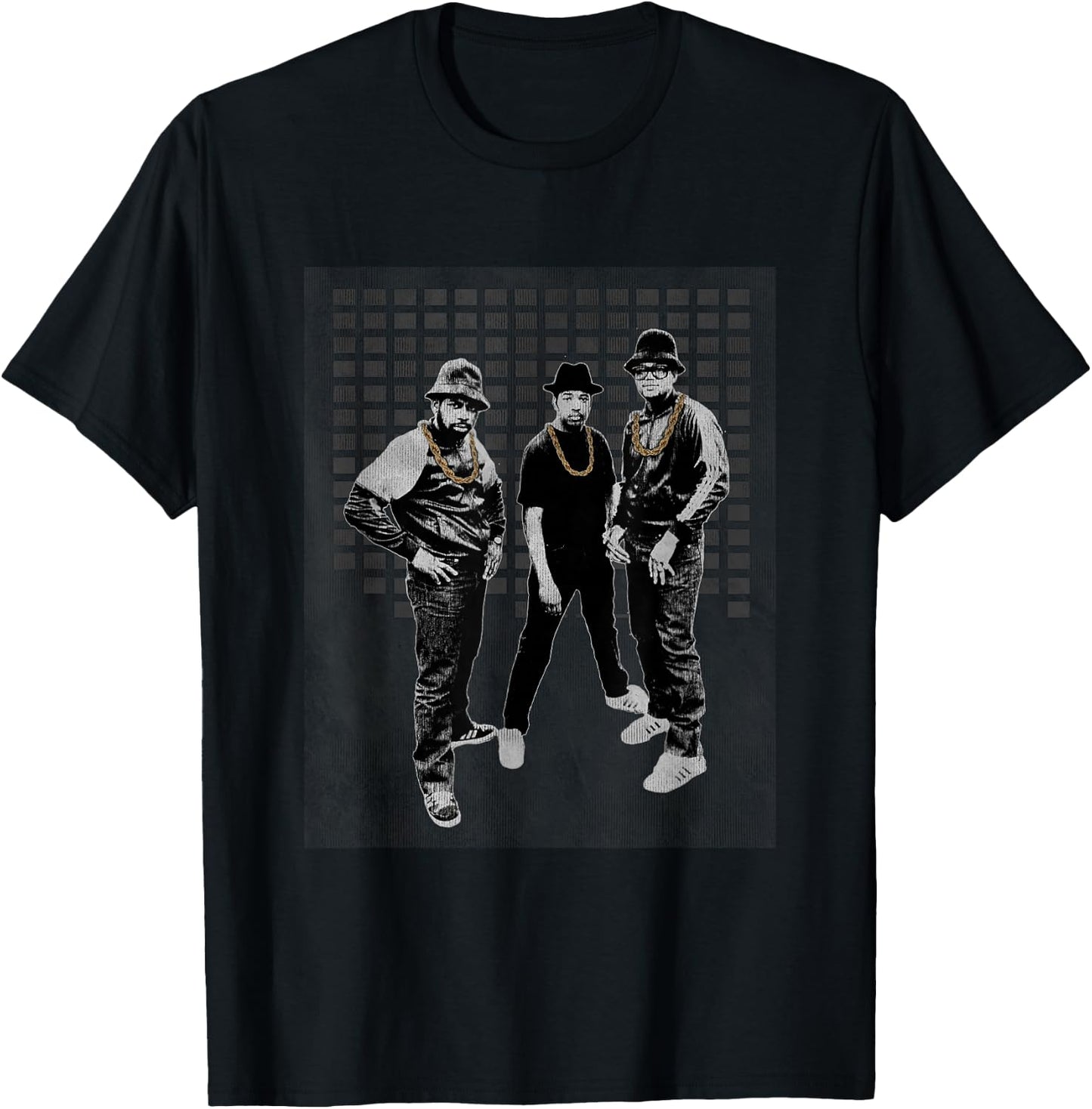 RUN DMC Tiny Squares Background T-Shirt - T-Shirt | Black