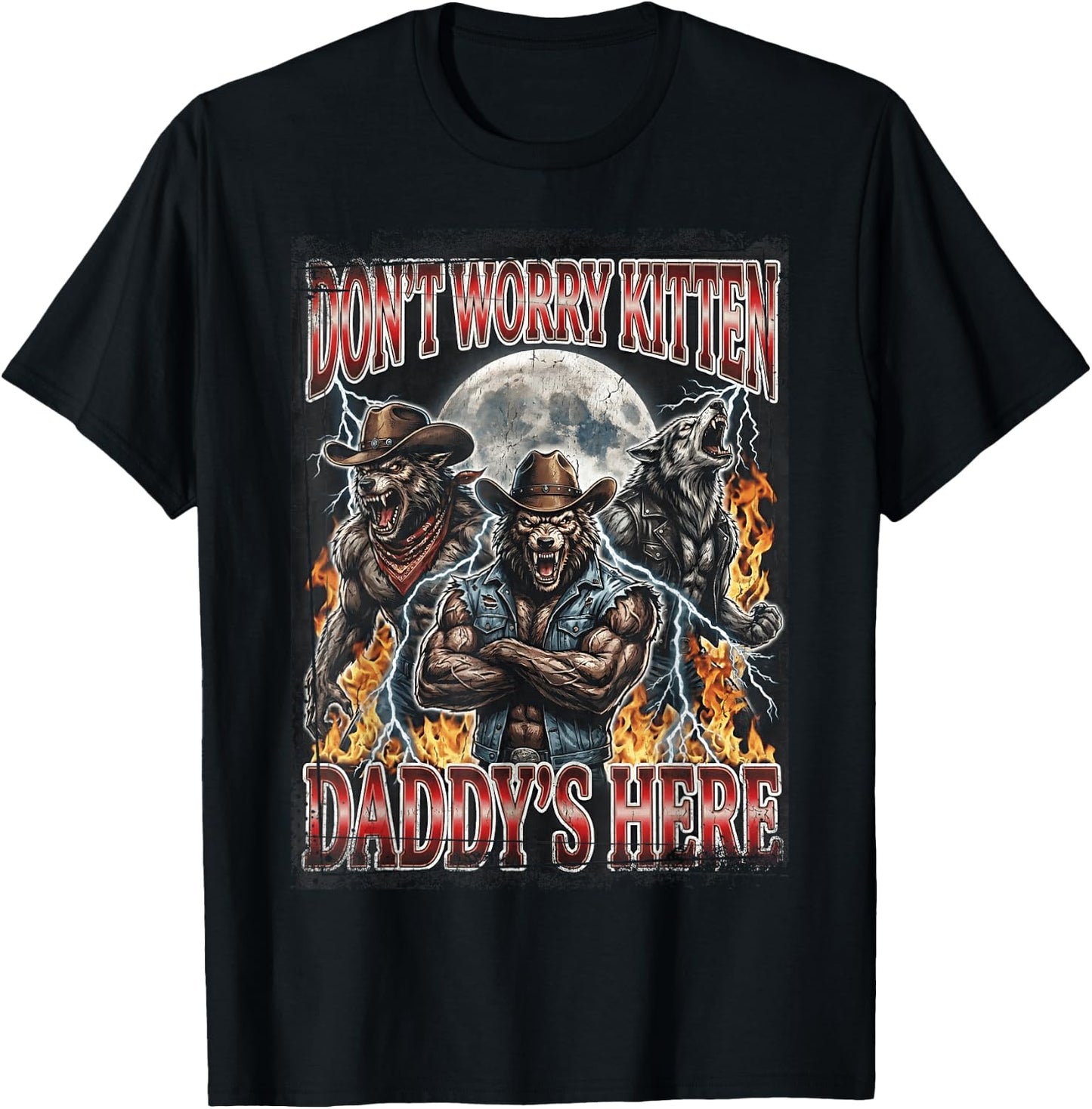 Daddy's Here Cowboy Lot de 3 Loup-garous T-Shirt - T-Shirt | Black
