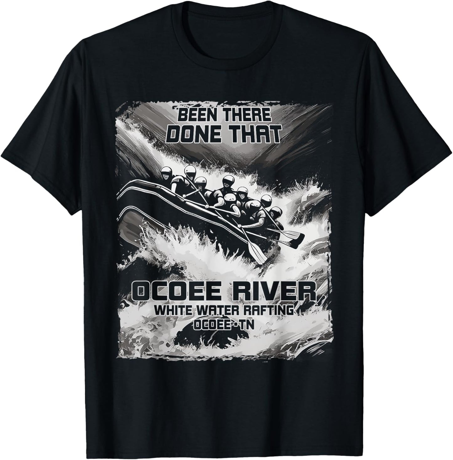 Ocoee River White Water Rafting Rapids Tennessee Raft T-Shirt - T-Shirt | Black