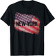 New York USA American Old Glory Flag Vintage US Souvenir , black T-Shirt - T-Shirt | Black