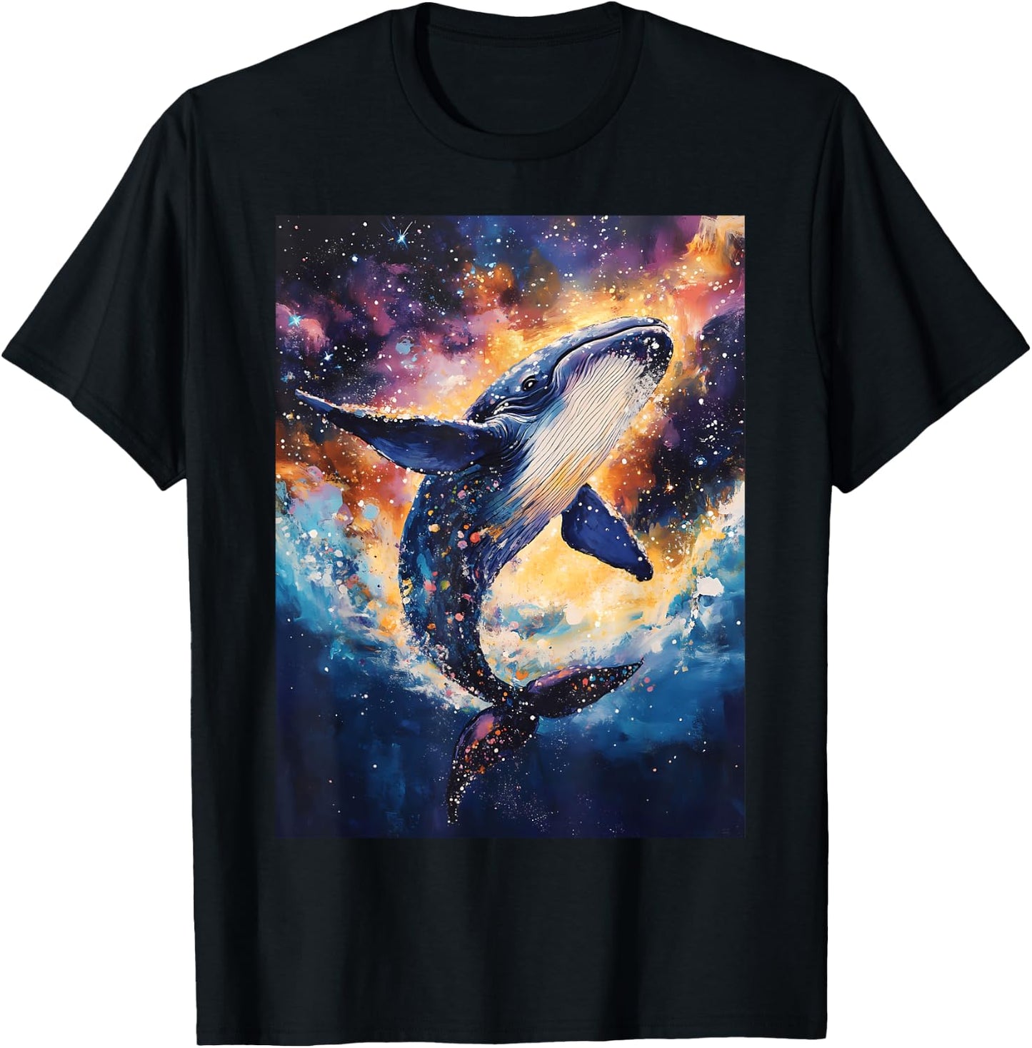 Colorful Whale T-Shirt - T-Shirt | Black