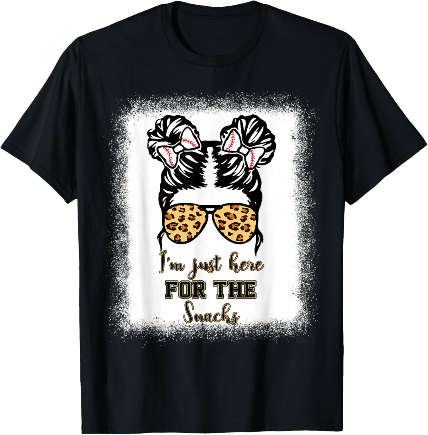 Kids Im Just Here For The Snack Baseball Sister Toddler Girl T-Shirt - T-Shirt | Black