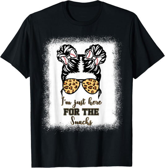Kids Im Just Here For The Snack Baseball Sister Toddler Girl T-Shirt - T-Shirt | Black