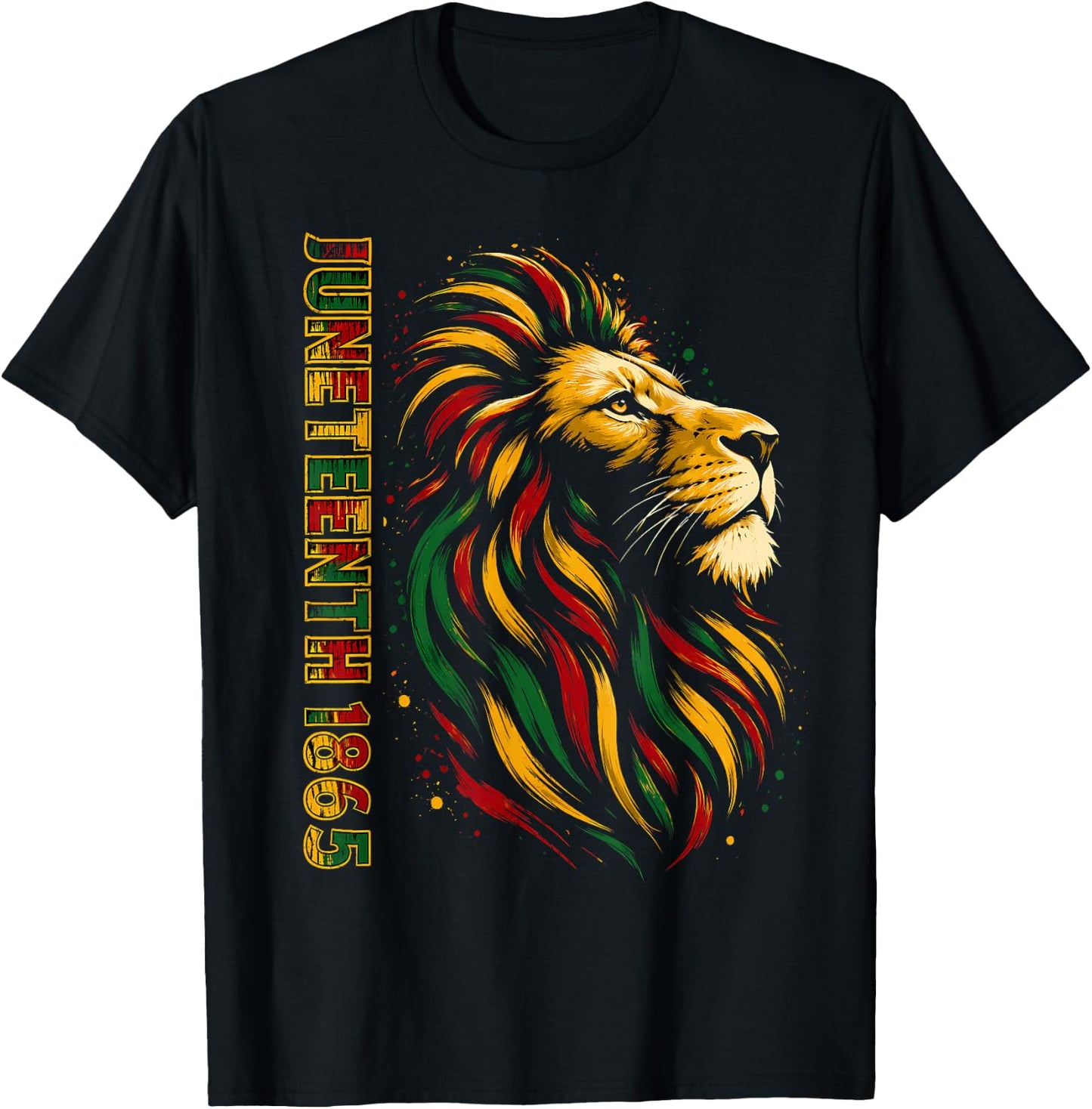 Juneteenth Shirt Lion June 19th 1865 Juneteenth Men T-Shirt - T-Shirt | Black