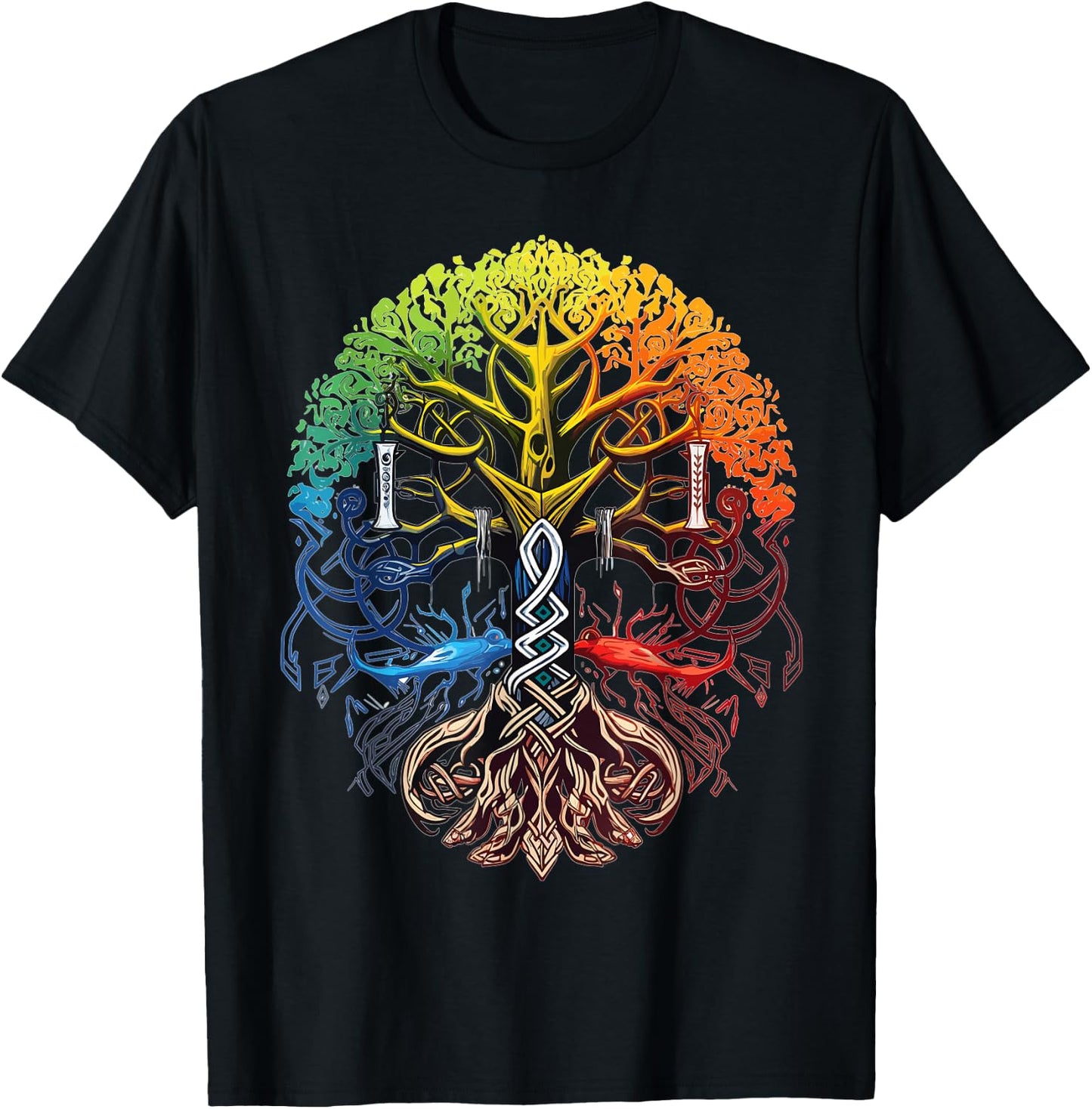 Yggdrasil Viking Krieger nordische Mythologie T-Shirt - T-Shirt | Black