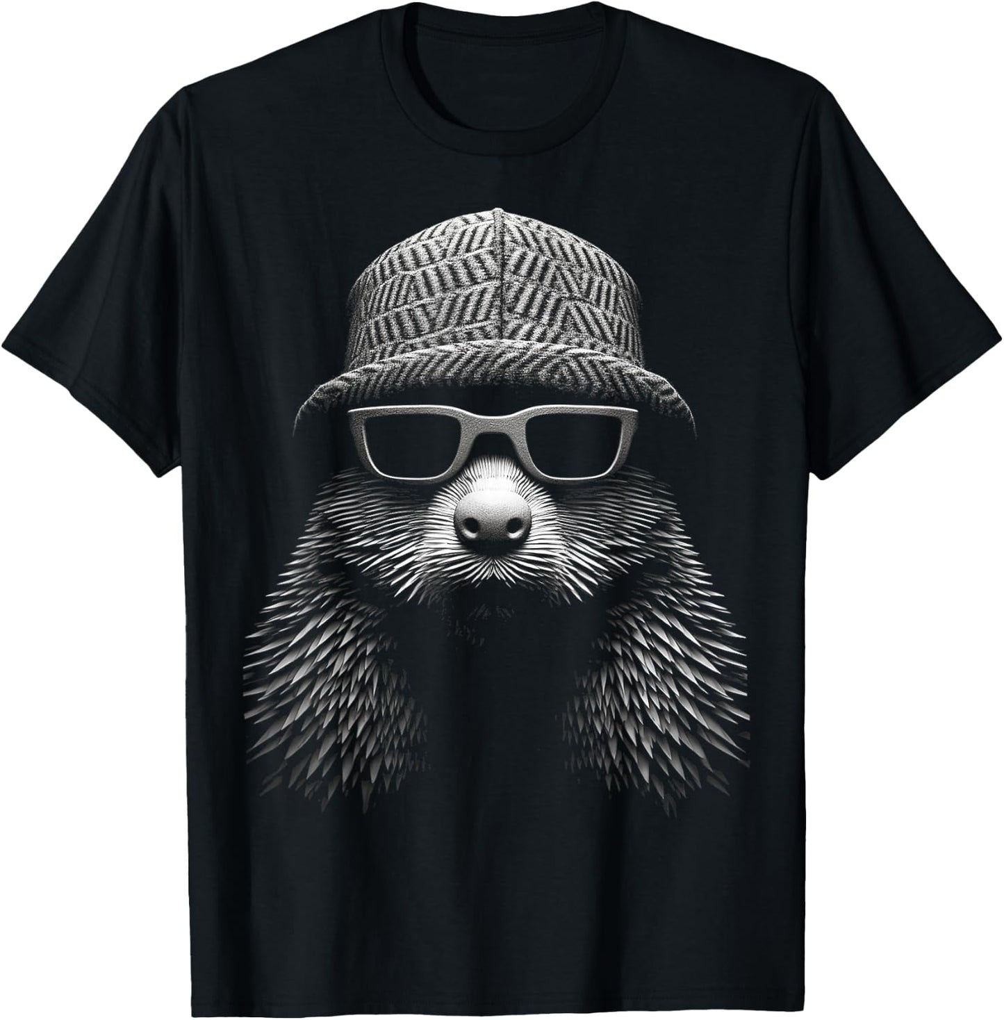 Biber Tier Kunst Portrait Grafik Motiv Biber T-Shirt - T-Shirt | Black