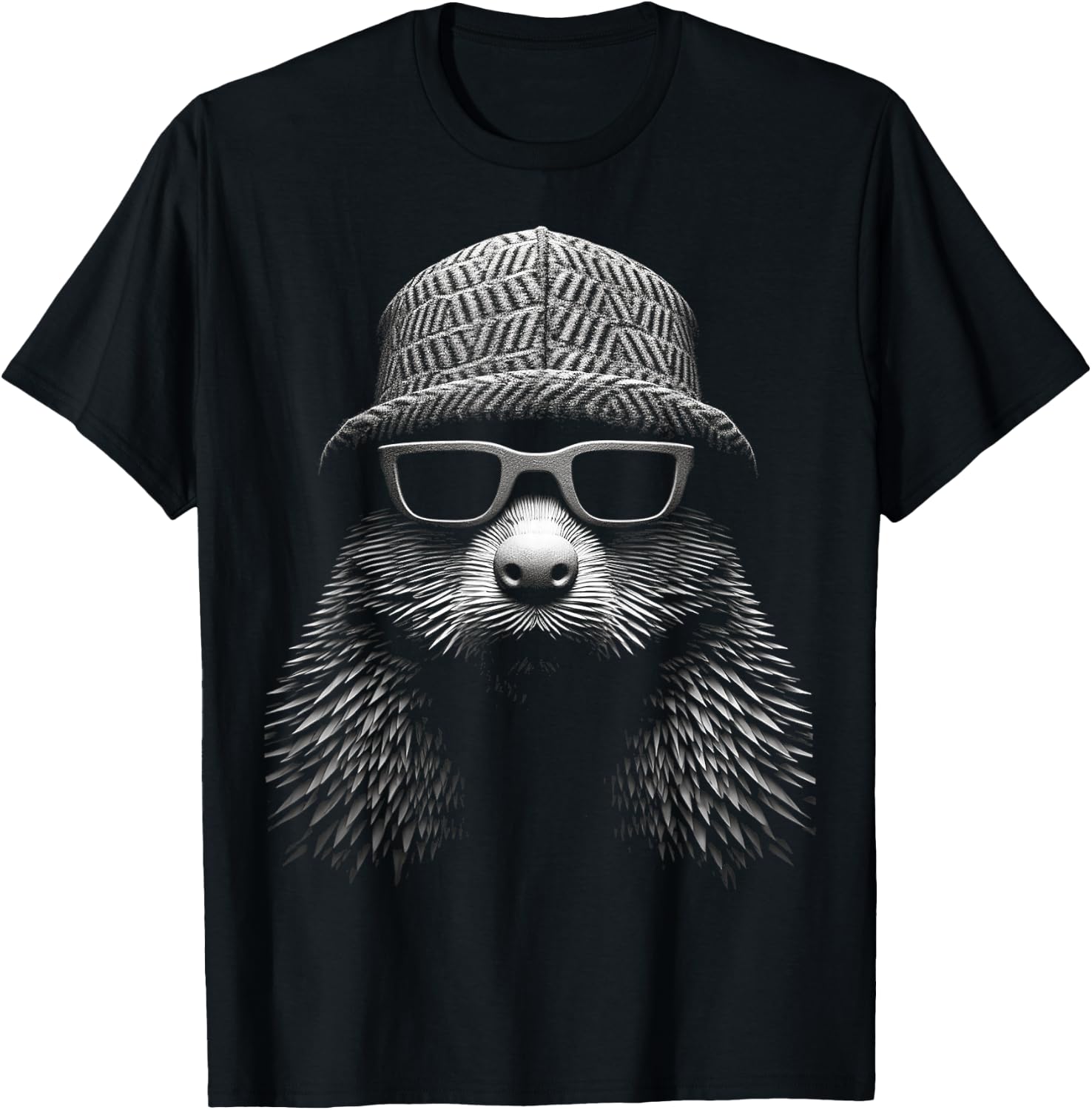 Biber Tier Kunst Portrait Grafik Motiv Biber T-Shirt - T-Shirt | Black