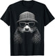 Biber Tier Kunst Portrait Grafik Motiv Biber T-Shirt - T-Shirt | Black