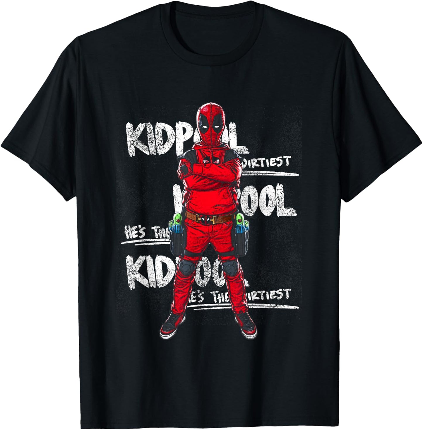 Marvel Deadpool & Wolverine The Dirtiest Kidpool Retro T-Shirt - T-Shirt | Black