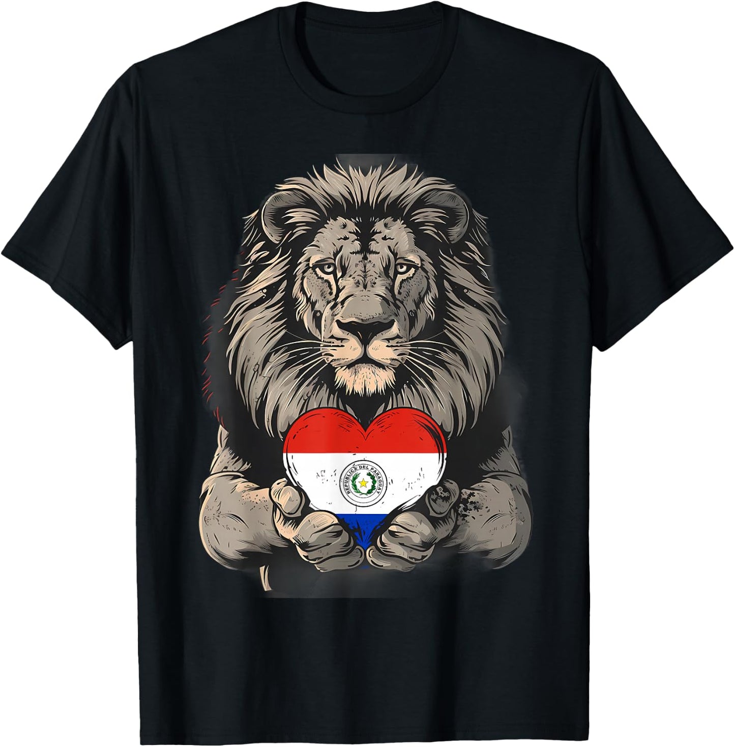 Paraguayan Pride Paraguayan Flag Lion Paraguay Heart T-Shirt - T-Shirt | Black