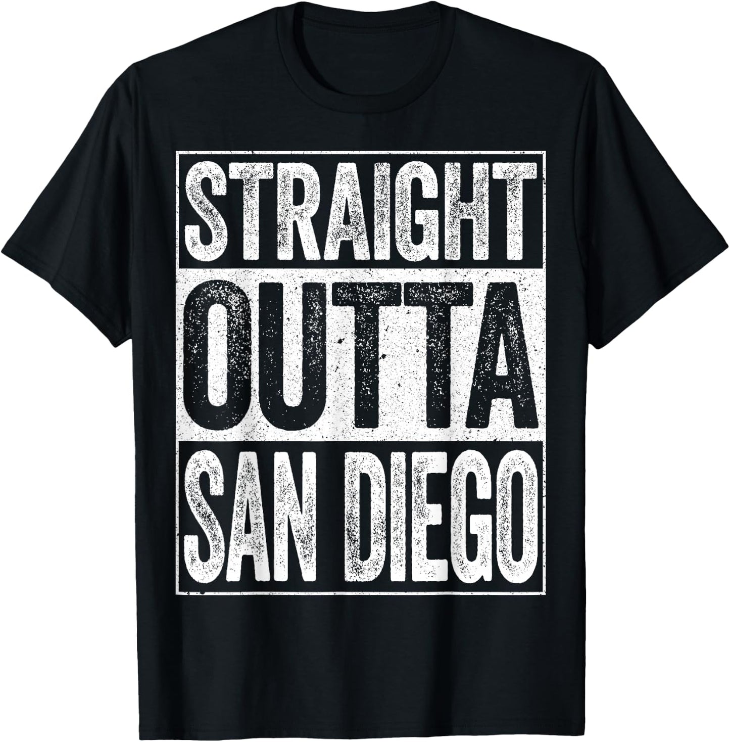 Straight Outta San Diego Shirt Men Women Kids California T-Shirt - T-Shirt | Black