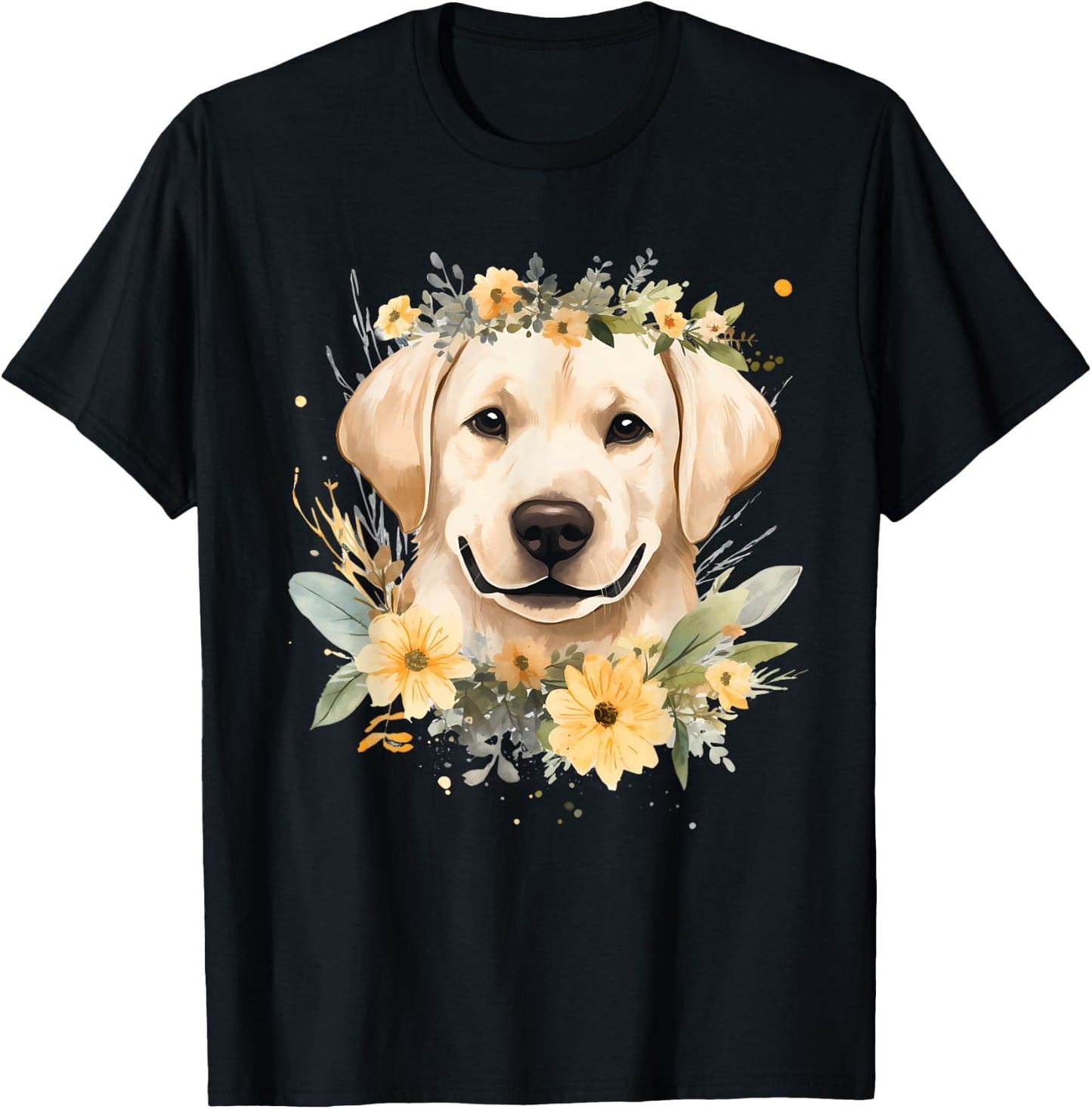 Watercolor Labrador Labbi T-Shirt - T-Shirt | Black