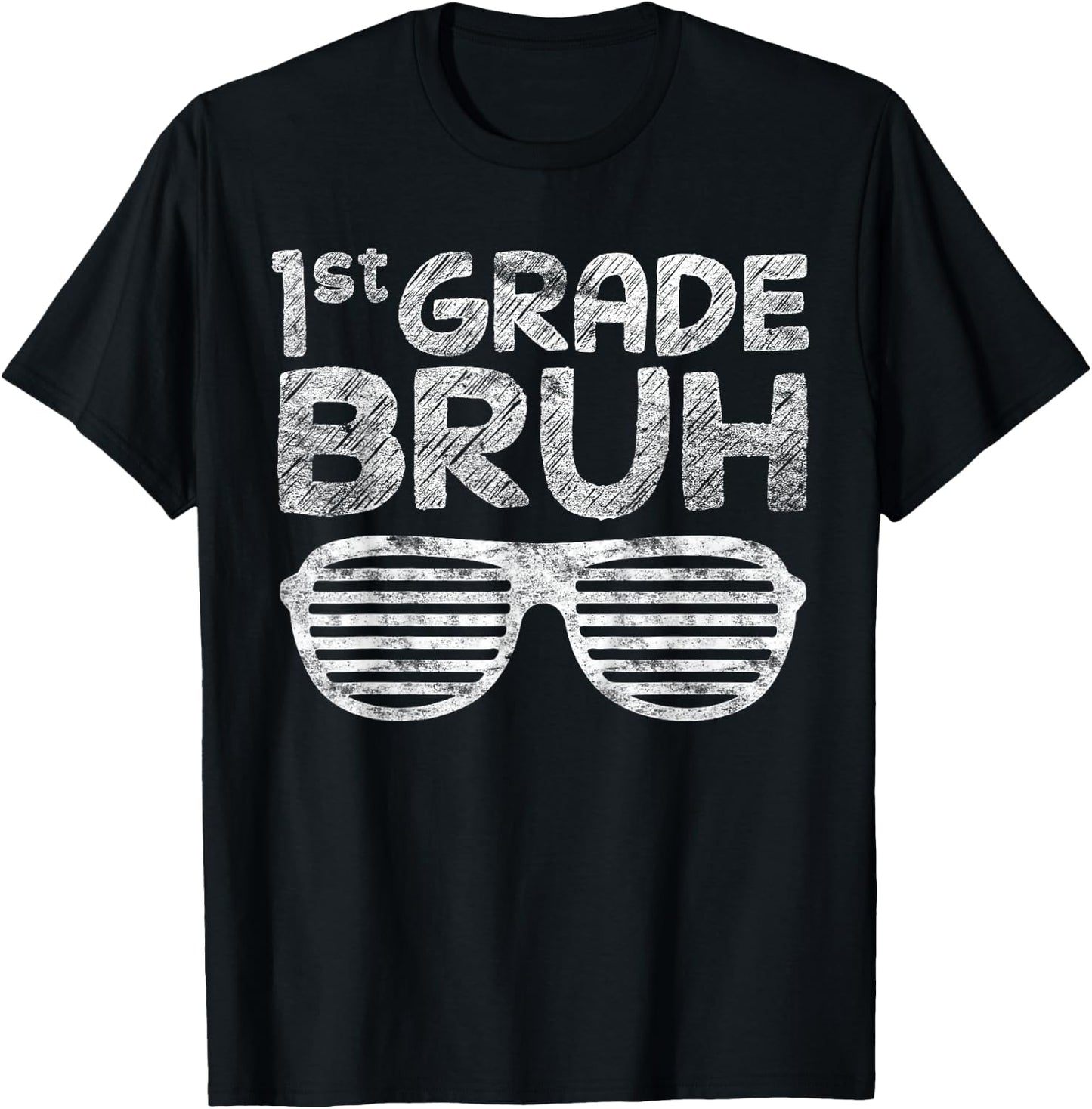 Kids 1st Grade Bruh First Grade Dude Back To School For Boys T-Shirt - T-Shirt | Black