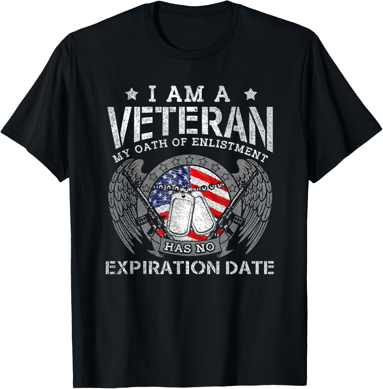 Retro I Am A Veteran My Oath Enlistment Has No Expiration T-Shirt - T-Shirt | Black