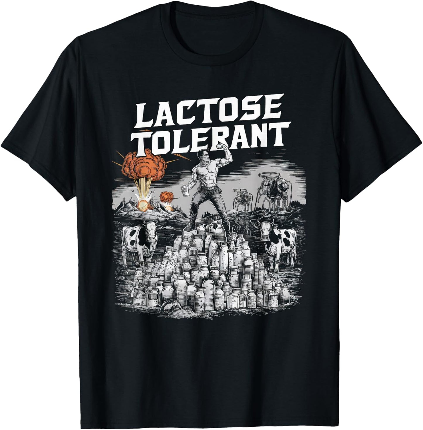 Lactose Tolerant Shirt Men Women Funny Meme Retro Pro-Dairy T-Shirt - T-Shirt | Black