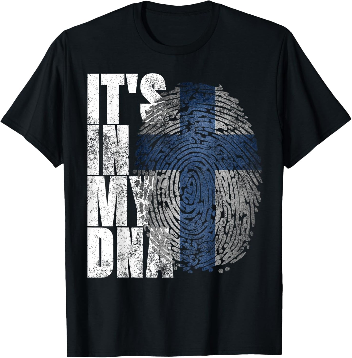 It's In My DNA Finnish Shirt Suomi Finland Flag Gifts Finn T-Shirt - T-Shirt | Black