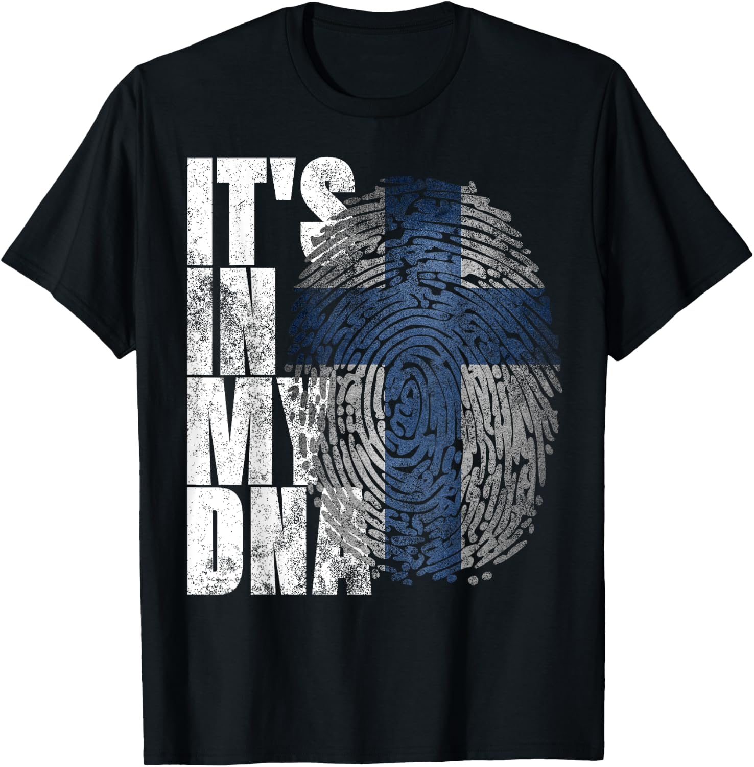 It's In My DNA Finnish Shirt Suomi Finland Flag Gifts Finn T-Shirt - T-Shirt | Black