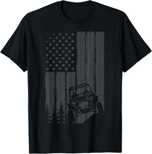 Vintage American Flag UTV T-Shirt - T-Shirt | Black