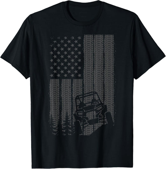 Vintage American Flag UTV T-Shirt - T-Shirt | Black