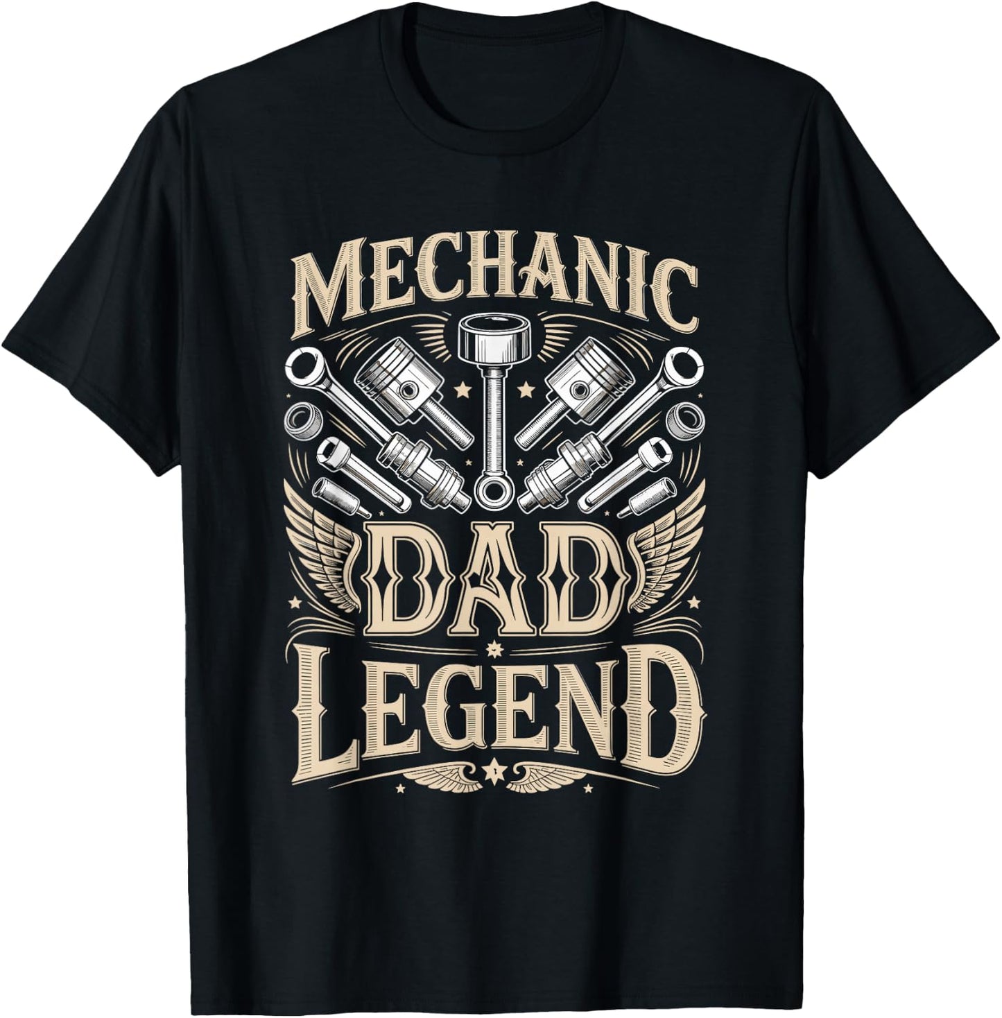 Mechanic Dad Legend Fathers Day Dad T-Shirt - T-Shirt | Black