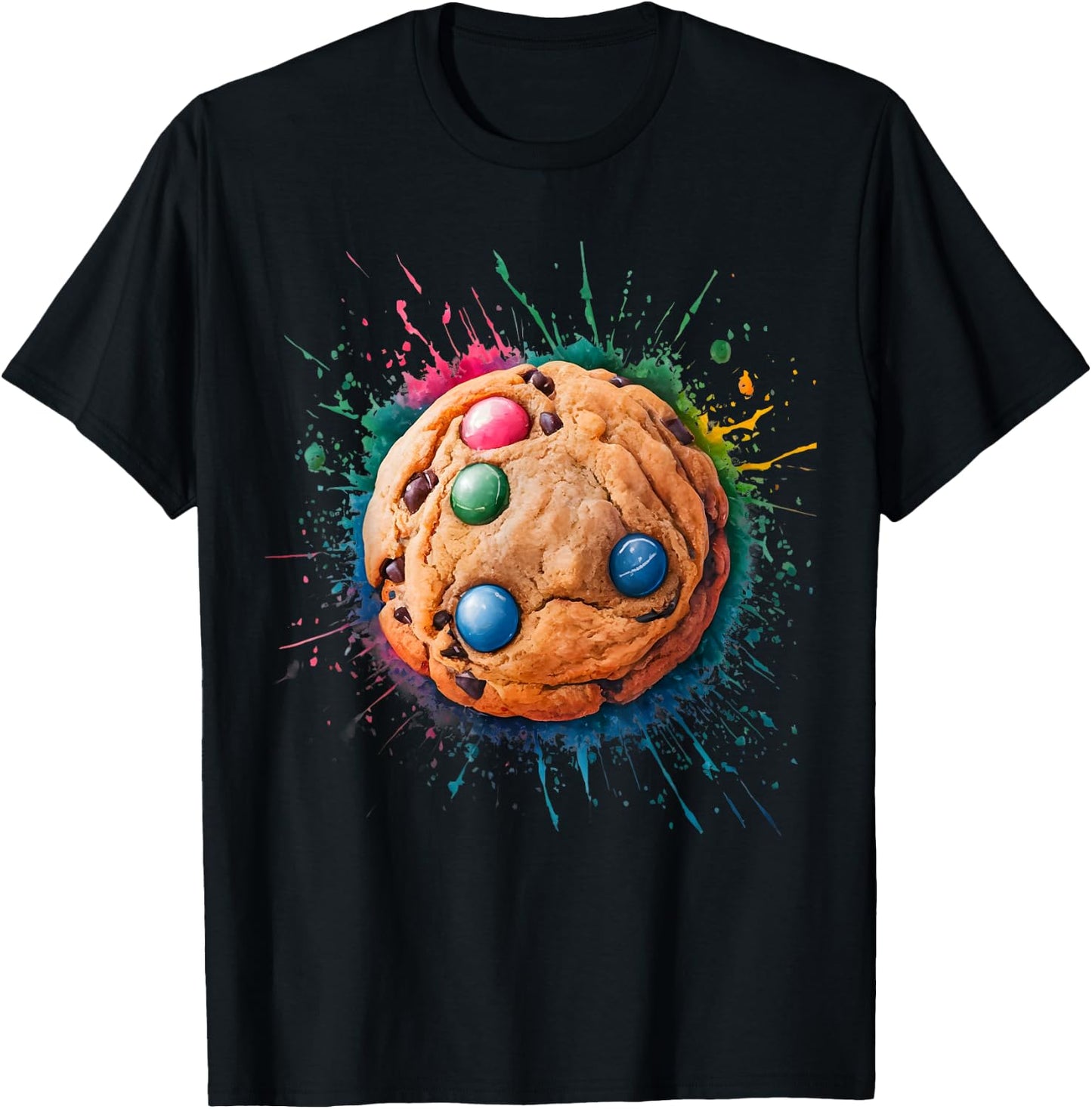 Baking Baker Men Woman Colorful Watercolor Cookie T-Shirt - T-Shirt | Black