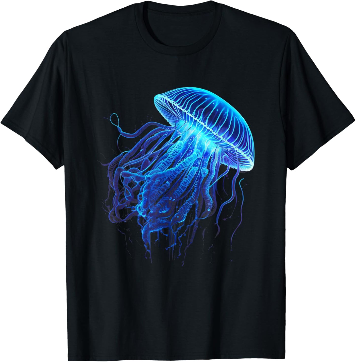 Blue sea jellyfish Medusa ear jellyfish sea creature T-Shirt - T-Shirt | Black