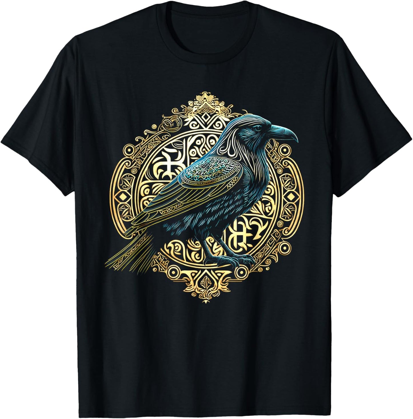 Raven Viking Valhalla North Myths T-Shirt - T-Shirt | Black