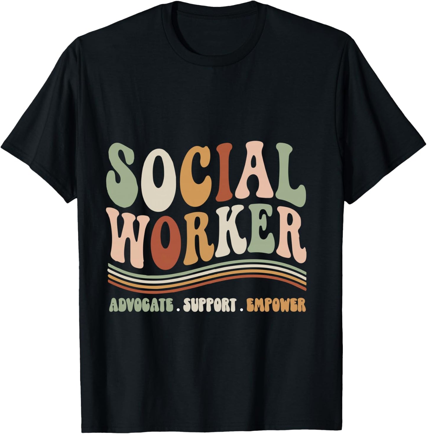 Social Worker Advocate Support Empower Social Work Month T-Shirt - T-Shirt | Black