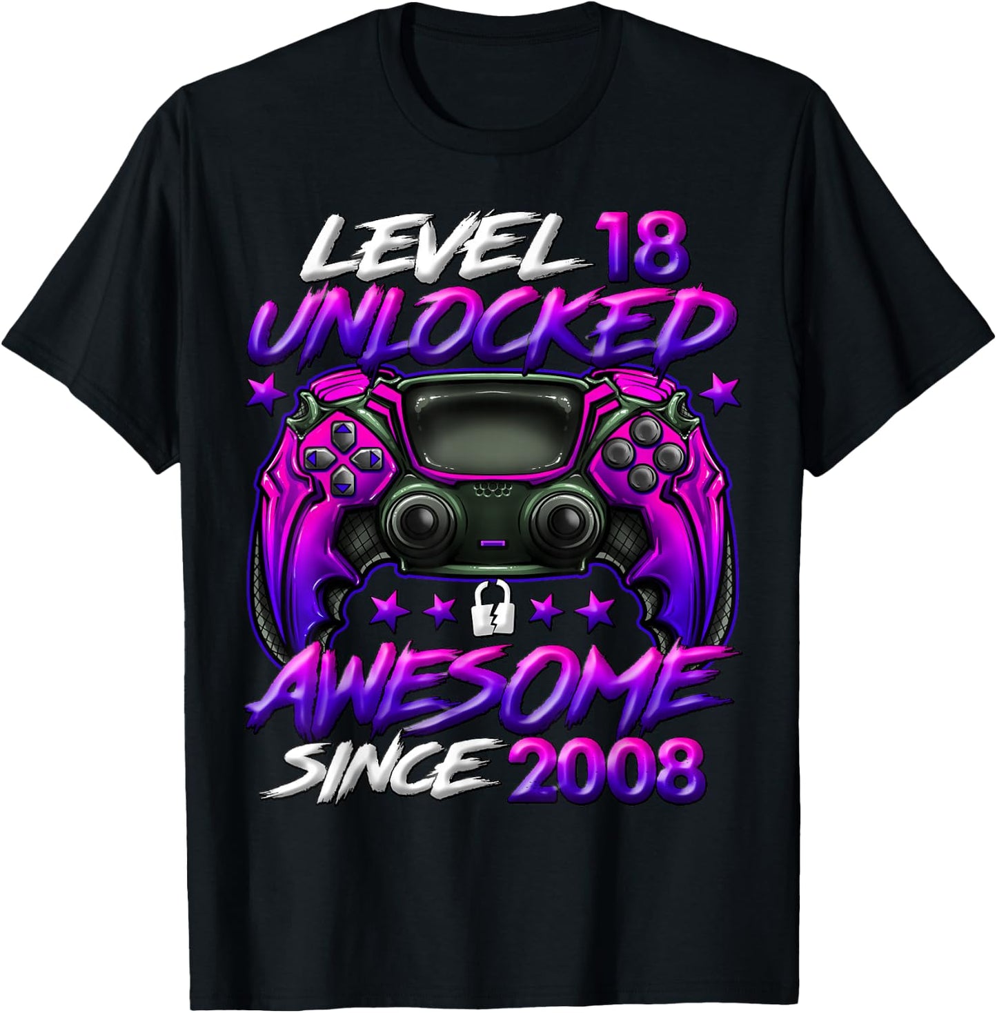 Level 18 Unlocked 18 Year Old Gifts Boys 18th Birthday Boy T-Shirt - T-Shirt | Black