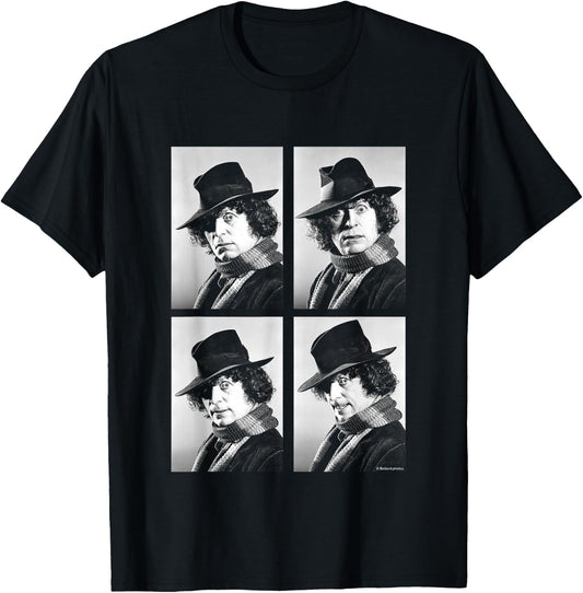 Tom Baker Doctor Who Actor Black & White Portraits T-Shirt - T-Shirt | Black