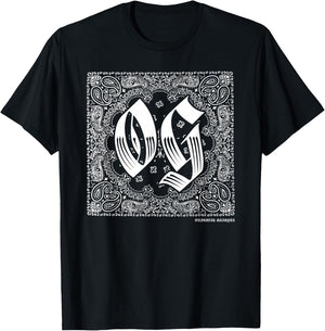 OG Bandana Original Gangster Cholo Clothing Westside Chicano T-Shirt - T-Shirt | Black